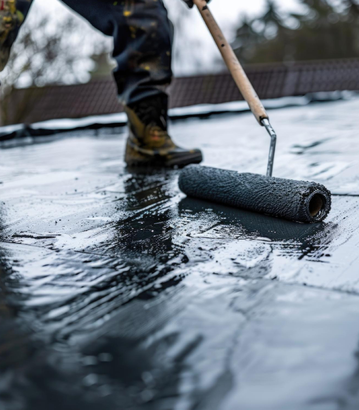 Pose de membrane bitumineuse soudée au chalumeau avec relevés d’étanchéité réalisée par BatiÉtanche